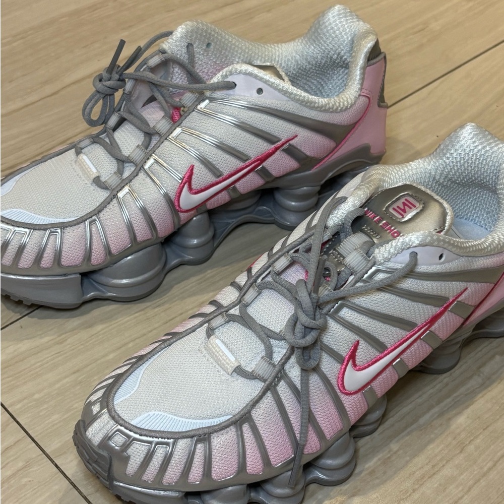 Nike Women's Pink and Gray Shox Sneakers